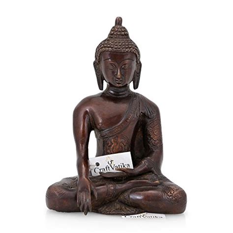 Craftvatika Brass Antique Tibetan Buddha Outdoor Statue Handmade