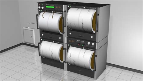 Seismograph Machine Room (HD). A High Resolution Original 3D Rendering ...