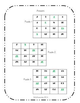 Multiplication Table Puzzles by It's So Elementary | TpT