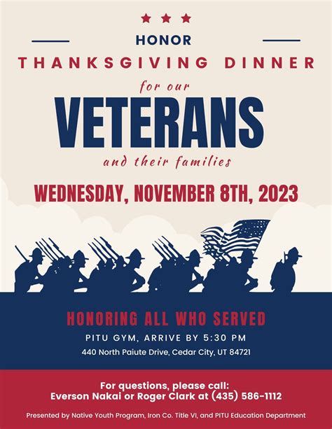 Veterans Honor Dinner Paiute Indian Tribe Of Utah