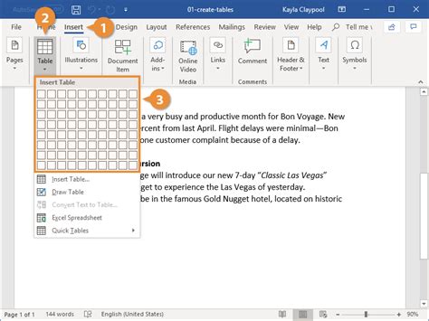 How To Make A Table In Word Customguide