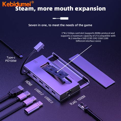 Kebidumei In Usb C Hub Docking Station Usb C K Hz Nvme M Lazada