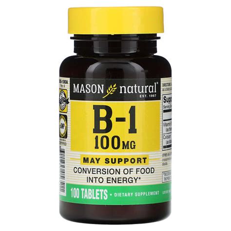 Mason Natural B 1 100 Mg 100 Tablets