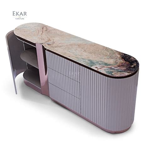 Ekar Furniture High Luxury Modern Dining Cabinet With Marble Top