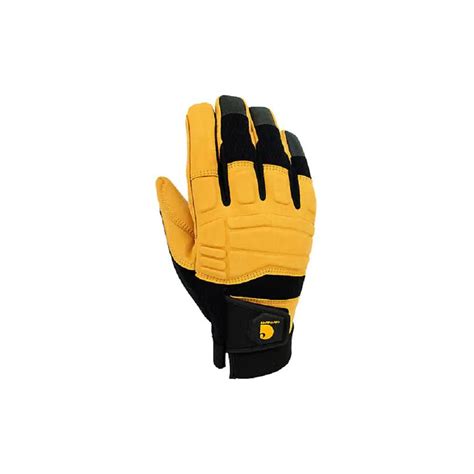 Carhartt® Mens Synthetic Leather High Dexterity Molded Knuckle Secure Cuff Glove Black Barley