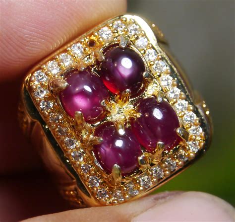 64.00 CT Pretty Natural Star Ruby Gemstone Ring Jewelry