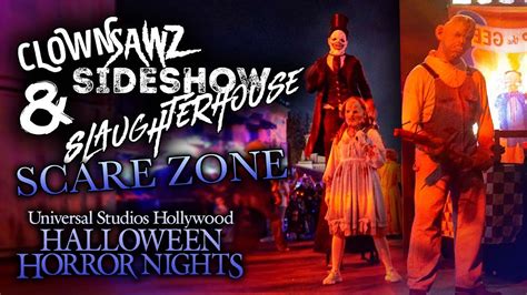 Clown Sawz And Sideshow Slaughterhouse Scare Zones With Chain Saw Chase