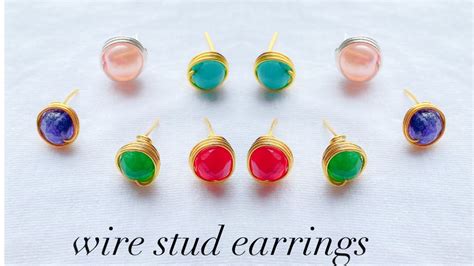 Diy Stud Earrings Making Simple Wire Wrapped Stud Earrings Simple And