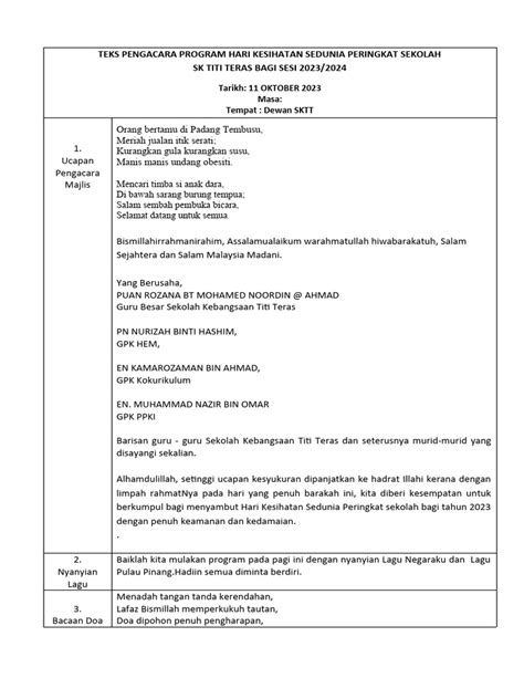 Teks Mc Majlis Penutupan Bulan Kemerdekaan Pdf