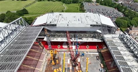 Incredible Footage Shows Moment Anfield Road Roof Is Removed As 80m