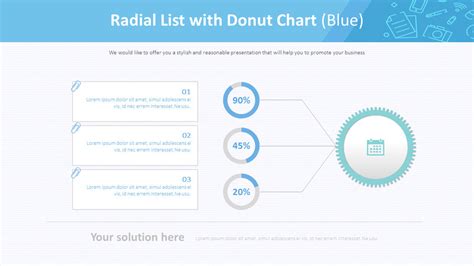 Radial List With Donut Chart Blue Doughnut