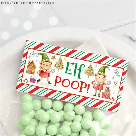 Editable Elf Poop Treat Bag Topper Labels Elf Poop T Tags Elf Poop