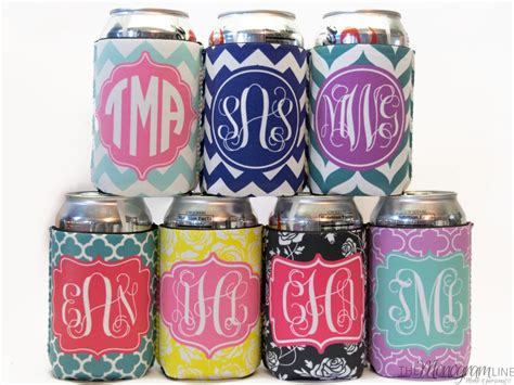 Monogram Can Cozie Personalized Can Cozy Monogrammed Can Etsy