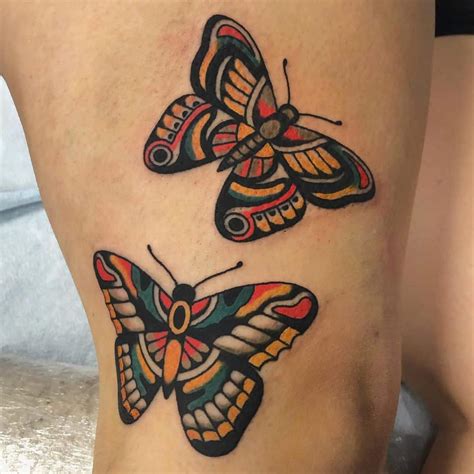 40 Eye Catching Traditional Butterfly Tattoo Designs