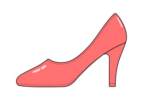 How To Draw A High Heel Shoe Step By Step Easylinedrawing