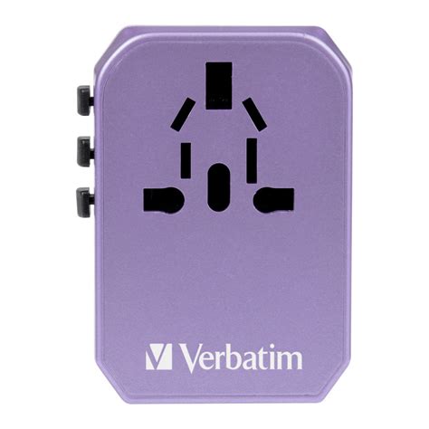 Verbatim 5 Port 5 6A通用旅行轉插 65829 紫色 Digital House W