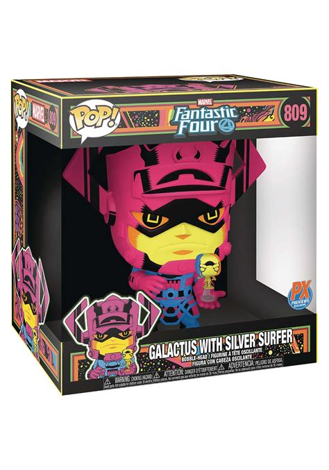 Funko Pop Jumbo Marvel Galactus Wsurfer Px Blk Lt 10in Figure