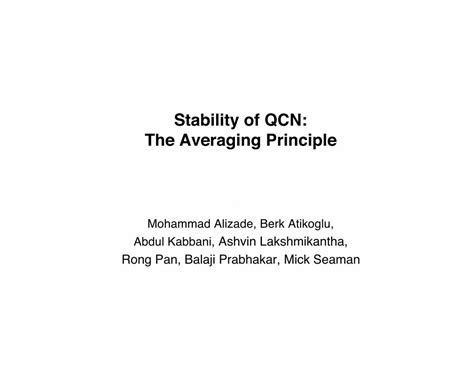 Pdf Stability Of Qcn The Averaging Principle Dokumen Tips