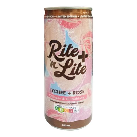 Rite N Lite Carbonated Flavored Can Drink Lychee Rose Ntuc Fairprice