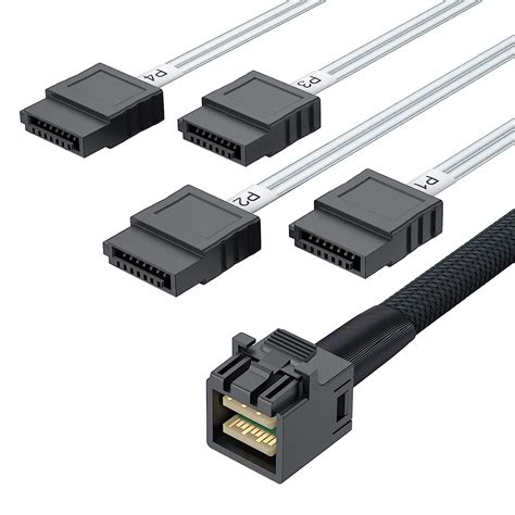 Ipolex Internal Mini SAS HD Cable SFF 8643 To 4xSATA 7Pin Cable Mini