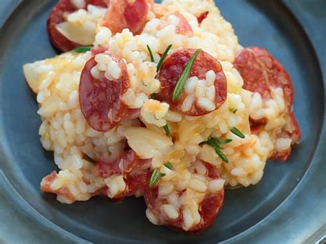 Risotto à la saucisse fumée et au comté au Thermomix Cookomix