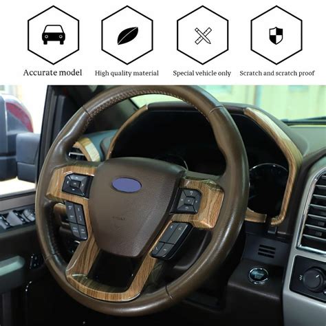 24x Wood Grain Interior Set Dashboard Panel Cover Trim Kit For Ford F150 2015 20 Ebay