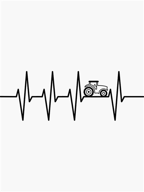 Tractor Tractor Farmer Heartbeat Ekg Tractors Sticker For Sale By