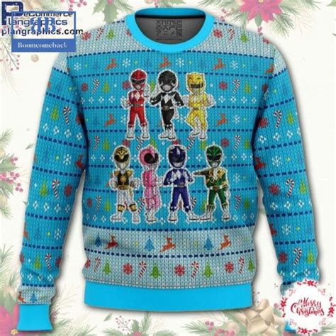 Mighty Morphin Power Rangers Chibi Ugly Christmas Sweater Boomcomeback