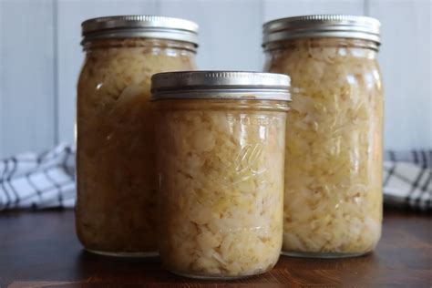 Homemade Sauerkraut In Canning Jars