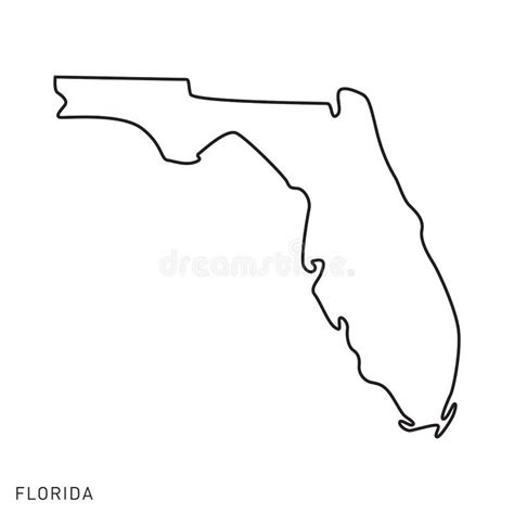 Florida Map Outline Vector Design Template. Editable Stroke Stock ...