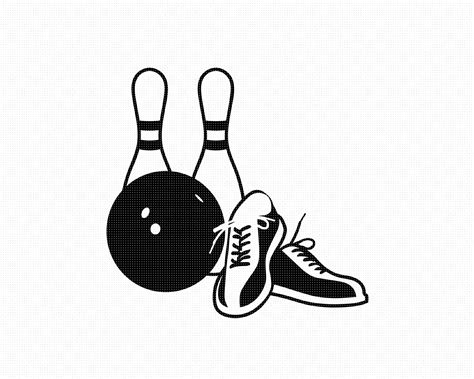 Bowling Ball Pin Shoes Svg Eps Png Dxf Clipart For Cricut Etsy