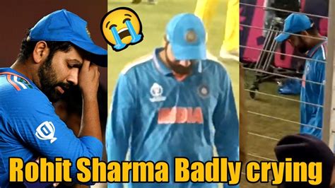 Watch Rohit Sharma Badly Crying On Field After India Lost Worldcup