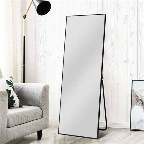 Neutype Oversized Black Composite Modern Mirror In H X In