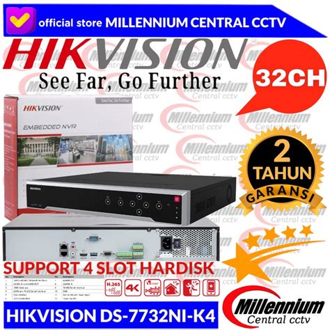 Jual NVR HIKVISION DS 7732NI K4 32CH 4K H 265 NON POE NVR SAJA