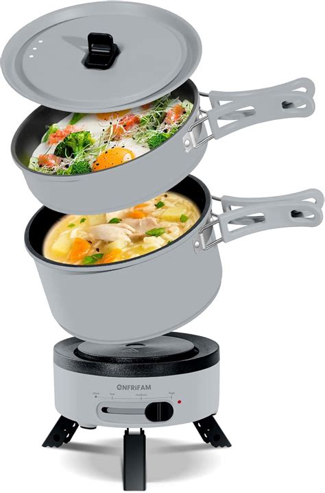Enfrifam Portable Electric Hot Pot L Multicooker Hotpot Pot With Cm Non Stick Coating