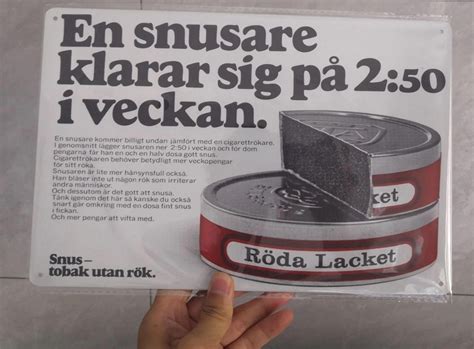 Snus Rödalacket Reklam Skylt retro Köp på Tradera 563295071