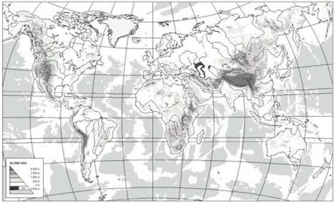 Print Map Quiz RELIEVE COSTERO DEL MUNDO