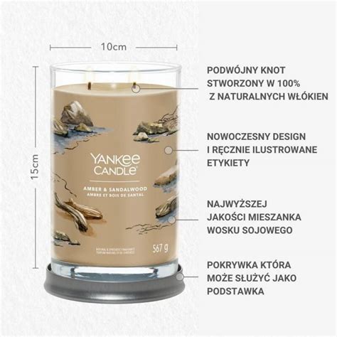 Yankee Candle Signature Wieca Zapachowa Amber Sandalwood Bursztyn I