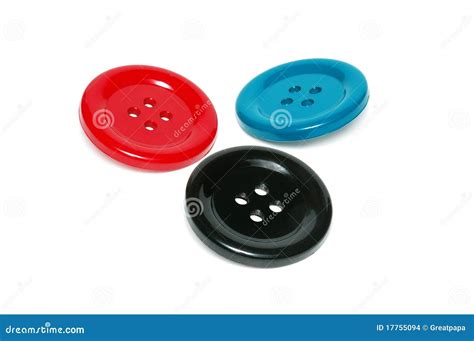 Three Colored Buttons Stock Photo Image Of Black White 17755094