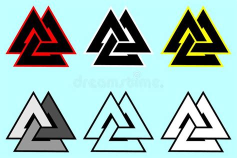 Valknut Symbol Triangellogo Vektor Illustrationer Illustration Av