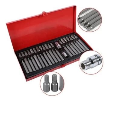 GENERICO Kit Juego Puntas Corto Largo Torx Hex Spline 40 Piezas