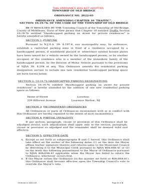 ORDINANCE AMENDING CHAPTER 10 TRAFFIC Doc Template PdfFiller