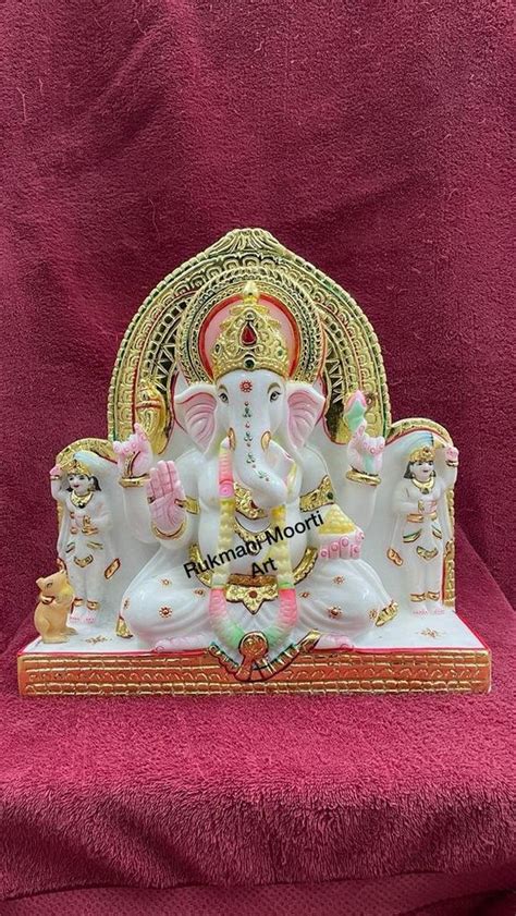 Gold Painted Marble Ganesha Statue Temple At Rs In Jaipur Id