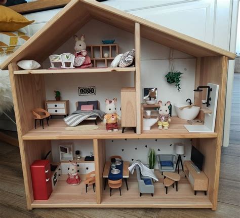 Flisat Dollhouse With Sylvanian Families And Lidl Furniture Casette