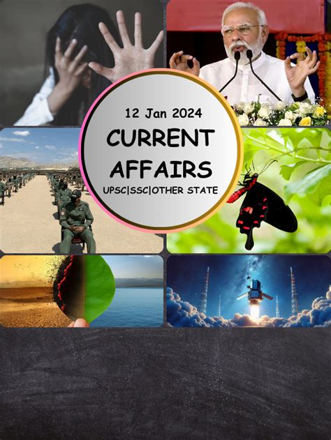 12 Important Current Affairs For 12th January 2024 Gk Scoop