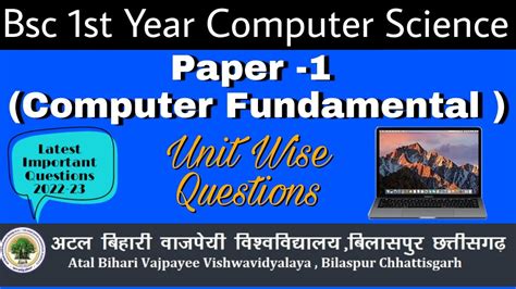 Bsc St Year Cs Paper Computer Fundamental Most Important Questions