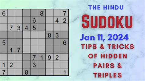 Solving Sudoku Trick Of Naked Pair The Hindu Newspaper 11 01 24