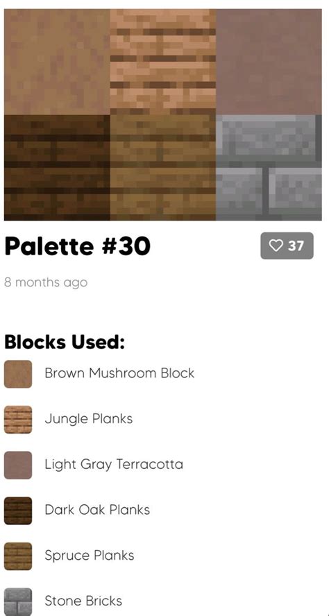 Oak Wood Color Palette Minecraft Carolee Gold