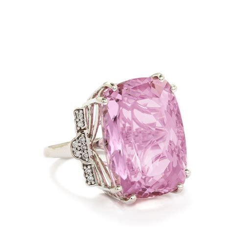 Minas Gerais Kunzite Diamond K White Gold Lorique Ring Mtgw