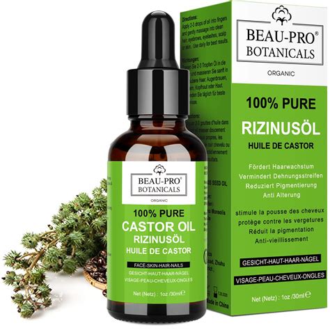 Rizinusöl Bio Castor Oil für Wimpern und Augenbrauen Bart und Haare